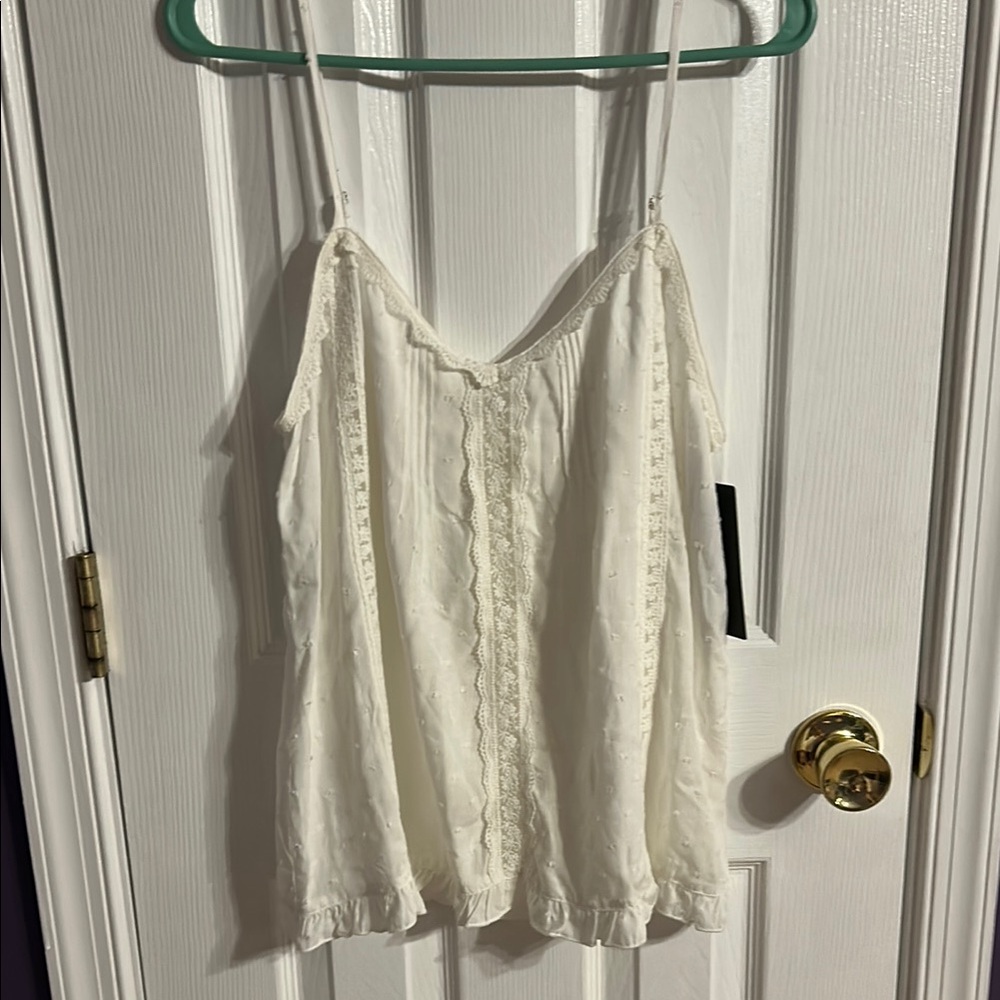 White Ruffled Sleeveless Camisole